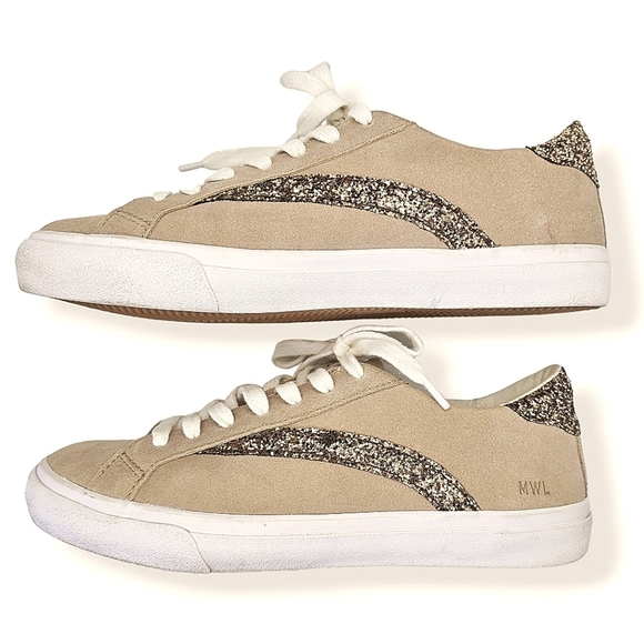 MADEWELL Sidewalk Low-Top Skate Glitter & Suede Sneakers Size W's 8, M's 6.5 - Picture 13 of 13